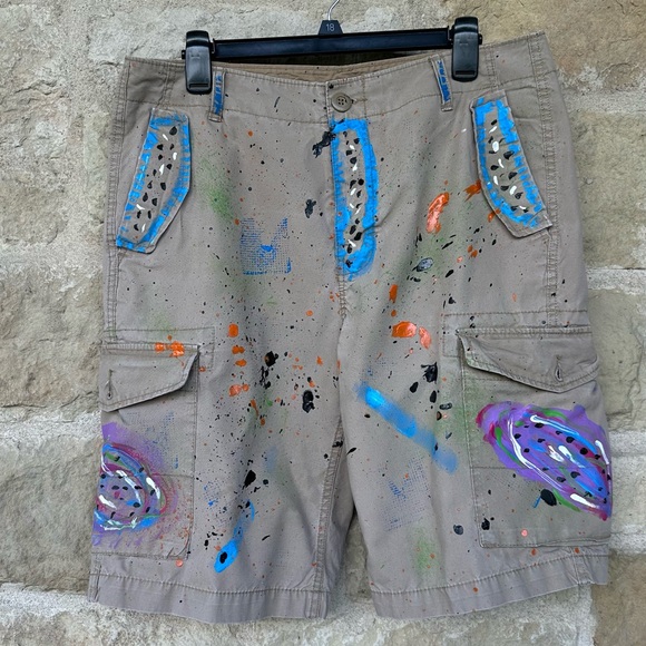 Hand painted Old Navy Cargo Shorts - Picture 1 of 2